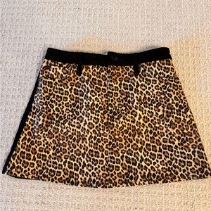 Alice and Olivia Jeans Cheetah Denim Skirt